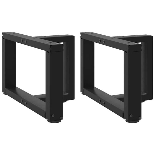vidaXL s&oacute;fabor&eth;sf&aelig;tur T-laga 2 stk svart 40x25x(30-31) cm st&aacute;l