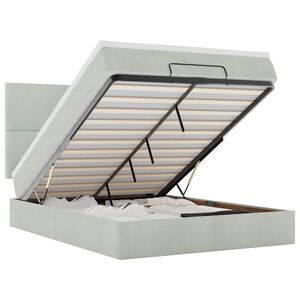 vidaXL Ottoman r&uacute;m me&eth; d&yacute;num Lj&oacute;sgr&aacute;tt 140x200cm Flauel