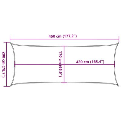 vidaXL Sólskyggnisegl Sandhvítt 4,5x2 m 100% Pólýester Oxford