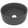 vidaXL L&uacute;xus Handlaug Hringlaga M&ouml;tt D&ouml;kkgr&aacute; 40 x 15 cm Postul&iacute;n