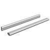 vidaXL Sk&aacute;pstangir 2 pcs Silfur 464 x 15 x 29 mm &Aacute;lblenda