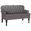vidaXL Chesterfield Bekkur Gr&aacute;r 119,5 x 64,5 x 75 cm Gervile&eth;ur
