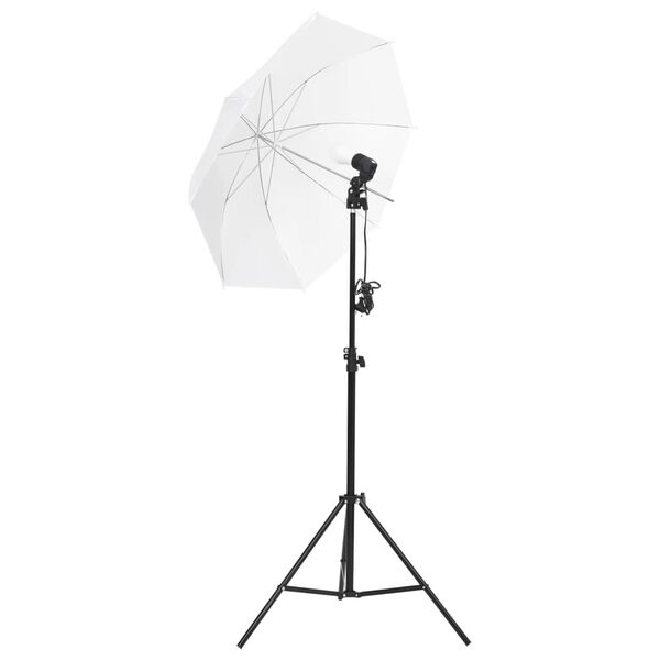 vidaXL Photo Studio Kit me&eth; lj&oacute;sasetti, bakgrunni og endurskinsmerki