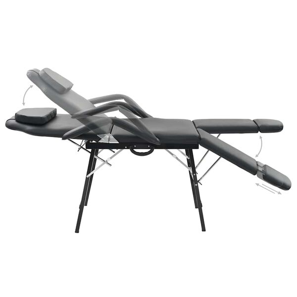 vidaXL F&aelig;ranlegur Snyrtist&oacute;ll Gervile&eth;ur 185x78x76 cm Svartur