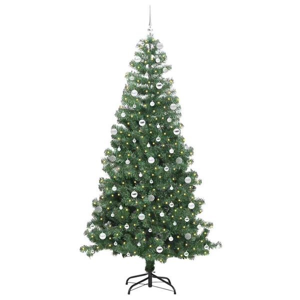 vidaXL J&oacute;latr&eacute; me&eth; 300 LED me&eth; standi Gr&aelig;nn 240 cm PVC