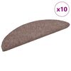 vidaXL Stigamottur sj&aacute;lfl&iacute;mandi 10 stk 56x17x3 cm lj&oacute;sbr&uacute;nar h&aacute;lfhringlaga