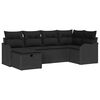vidaXL Gar&eth;s&oacute;fa sett me&eth; p&uacute;&eth;i me&eth; geymslu 6 pcs Svartur Poly rattan