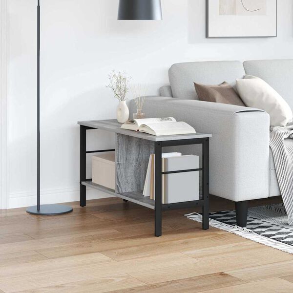 vidaXL Hilla Gr&aacute;r Sonoma 82 x 32 x 47 cm Samsettur vi&eth;ur