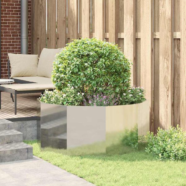 vidaXL Pl&ouml;ntuker Silfur 120 x 120 x 50 cm Galvaniserad st&aacute;l