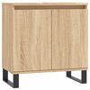 vidaXL Ba&eth;herbergissk&aacute;pur Sonoma Eik 58x33x60 cm Samsettur Vi&eth;ur