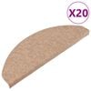 vidaXL Stigamottur Sj&aacute;lfl&iacute;mandi 20 stk Beige 65x22,5x3,5 cm