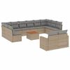 vidaXL 13 Hluta Gar&eth;s&oacute;fasett me&eth; Sessum Drapplita&eth; P&oacute;l&yacute;rattan