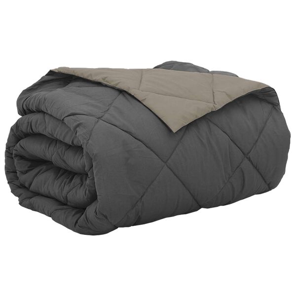 vidaXL Sumars&aelig;ng L&eacute;tt gr&aacute;tt og antrac&iacute;t 240 x 260 cm M&iacute;kr&oacute;f&iacute;ber