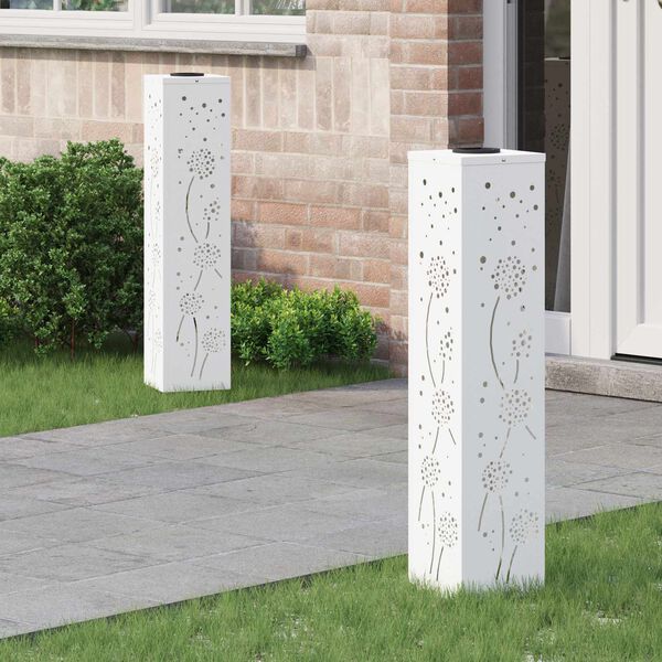 vidaXL S&oacute;lar LED st&iacute;gslj&oacute;s 2 pcs Hv&iacute;tt Kaldvalsa&eth;ur st&aacute;lar