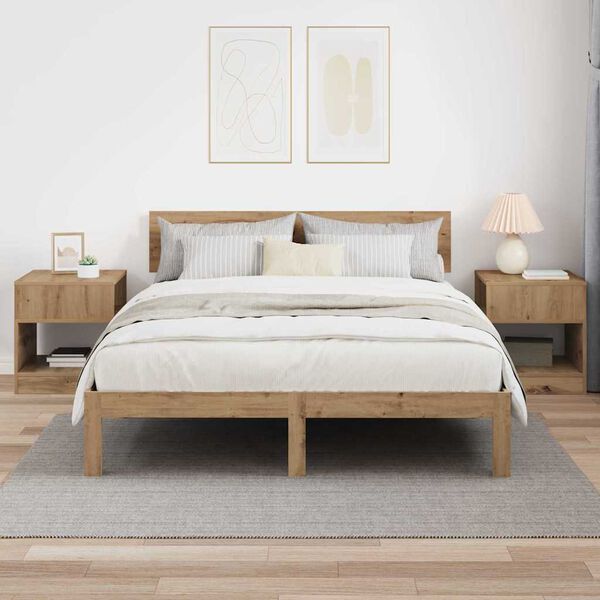 vidaXL Endabor&eth; 2 pcs Artisan Eik 40,5 x 40 x 45 cm Samsettur vi&eth;ur