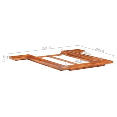 vidaXL Japanskt Futon Rúmgrind án Dýnu Gegnheil Viður 100x200 cm