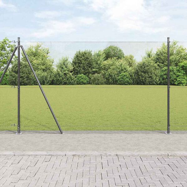 vidaXL Gir&eth;ingarp&oacute;stur Gr&aacute;r 50 x 1,4 m (19 x 19 mm net) St&aacute;l og PVC
