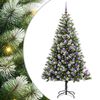 vidaXL Gervi hengi j&oacute;ltr&eacute; me&eth; flokka&eth; snj&oacute; green and white 180 cm