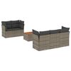 vidaXL 6 -Hluta Gar&eth;s&oacute;fasett me&eth; Sessum Gr&aacute;tt P&oacute;l&yacute;rattan