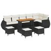 vidaXL Gar&eth;s&oacute;fa sett 10 pcs Svartur p&oacute;l&yacute;rattan