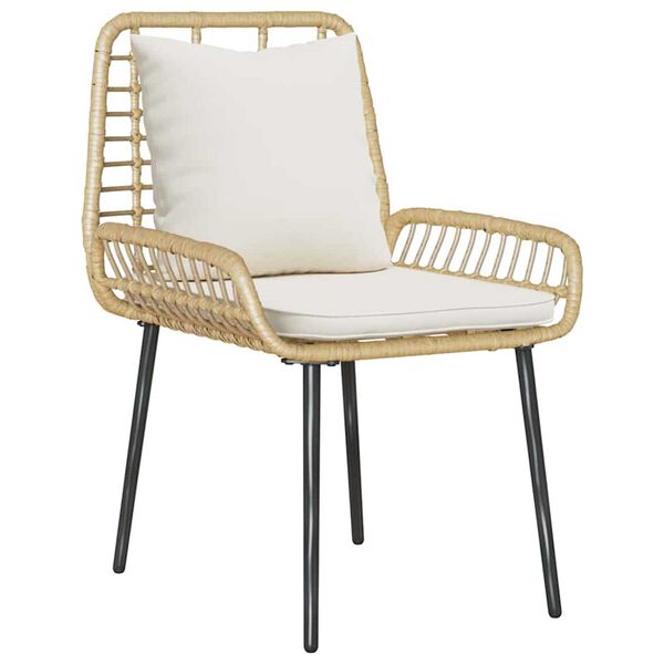 vidaXL Gar&eth;ur bor&eth;sett 3 pcs Br&uacute;nn og Rj&oacute;ma p&oacute;l&yacute;rattan