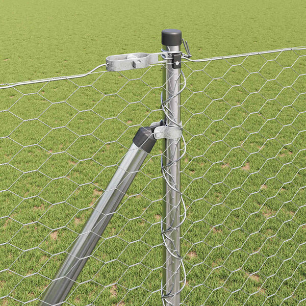 vidaXL Gir&eth;ingarp&oacute;stur Silfur 50 x 1,6 m (36 mm net) St&aacute;l