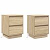 vidaXL Noat&ouml;flu sk&aacute;pur me&eth; sk&uacute;ffu 2 pcs Sonoma Eik 39 x 34,5 x 50 cm