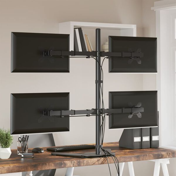 vidaXL Skjáfesting Svart Stál VESA 75/100 mm