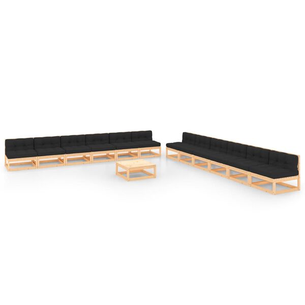 vidaXL 13 Parta Gar&eth;s&oacute;fasett me&eth; Sessum Gegnheil Fura