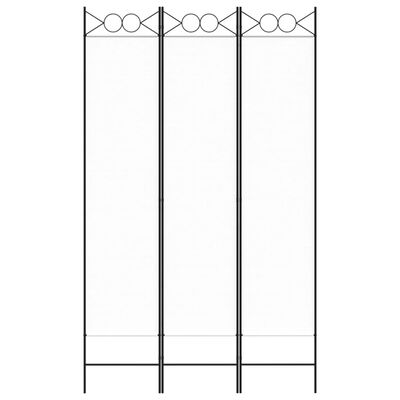 vidaXL 3-spjalda Skilrúm Hvítt 120x200 cm Tauáklæði