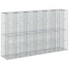vidaXL Gabion h&aelig;kka&eth; r&uacute;m 3 pcs Silfur 250 x 50 x 150 cm