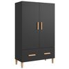 vidaXL Skenkur Svartur 70x31x115 cm Samsettur Vi&eth;ur