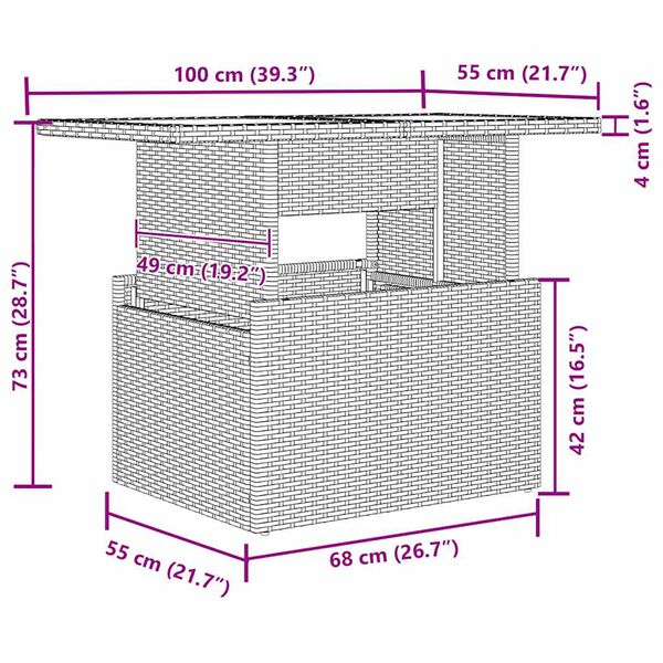 vidaXL Gar&eth;s&oacute;fa sett me&eth; p&uacute;&eth;i 7 pcs Drapplita&eth;ur Poly rattan