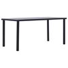 vidaXL Bor&eth;stofubor&eth; Svart og Steypugr&aacute;tt 160x80x75 cm MDF