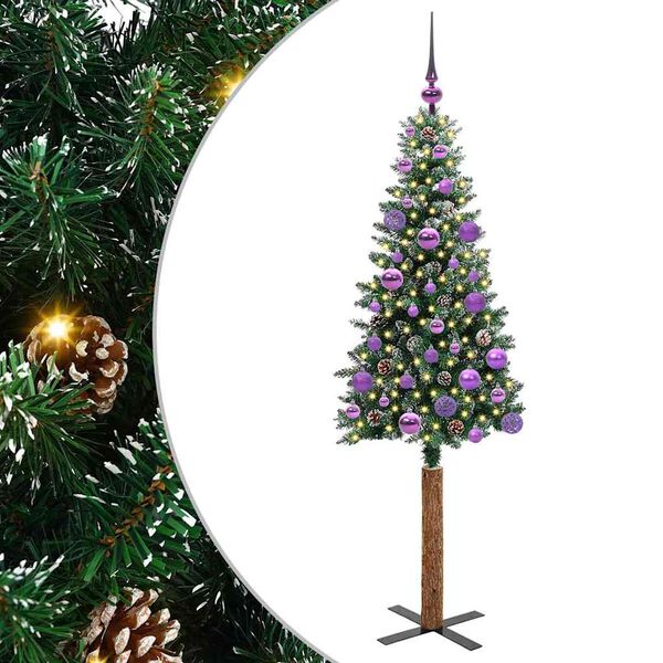 vidaXL Mj&oacute;tt j&oacute;latr&eacute; me&eth; 150 LED Gr&aelig;nn 150 cm PVC og solid furuvi&eth;