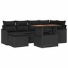 vidaXL Gar&eth;s&oacute;fa sett me&eth; geymslu 7 pcs Svartur Poly rattan