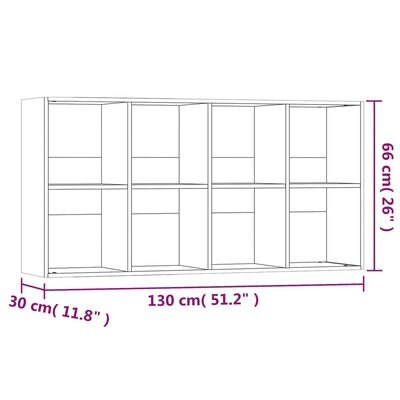 vidaXL Bókaskápur/Borðstofuskápur Reyklituð Eik 66x30x130cm Spónaplata