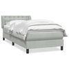 vidaXL Spring r&uacute;m me&eth; d&yacute;nu Lj&oacute;sgr&aacute;r 90x220 cm Flauel