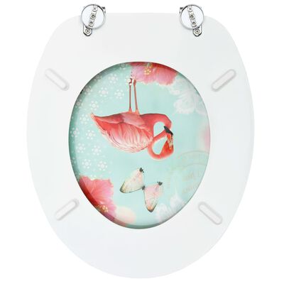 vidaXL WC Klósettseta MDF Flamingó mynstur