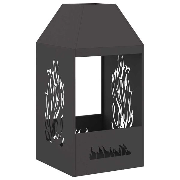 vidaXL Eldurn Svartur 50 x 50 x 100 cm Stál