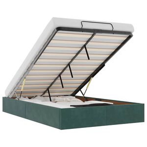 vidaXL Ottoman r&uacute;mgrind Engin d&yacute;na D&ouml;kkgr&aelig;n 120x190 cm Flauel