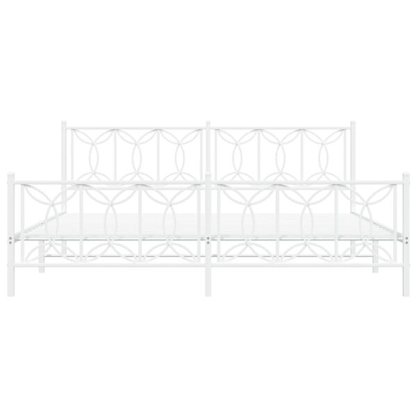 vidaXL R&uacute;mgrind &uacute;r M&aacute;lmi me&eth; H&ouml;fu&eth;gafli & F&oacute;tagafli Hv&iacute;t 200x200 cm
