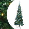 vidaXL Hornart&iacute;fara J&oacute;latr&eacute; me&eth; 300 LED Gr&aelig;nn 180 cm PVC og m&aacute;lmur