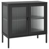 vidaXL Skenkur Svartur 70x35x70 cm Gler og St&aacute;l