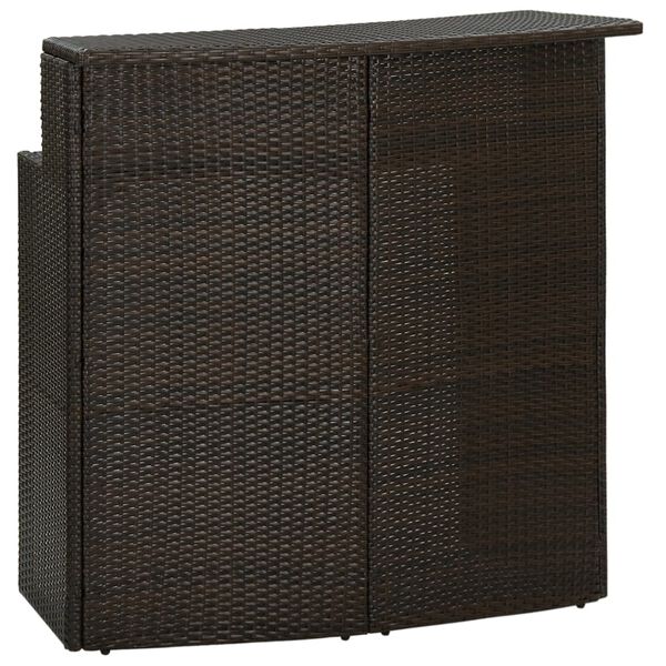 vidaXL Barborð fyrir Garðinn Brúnt 120x 55 x110 cm Pólýrattan