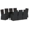 vidaXL Gar&eth;ur bor&eth;sett me&eth; p&uacute;&eth;i 9 pcs Svartur p&oacute;l&yacute;rattan