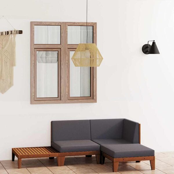 vidaXL 4 Hluta Gar&eth;h&uacute;sgagnasett me&eth; Sessum Gegnheill Akas&iacute;uvi&eth;ur