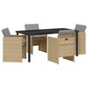 vidaXL Gar&eth;ur bor&eth;sett 5 pcs Drapplita&eth;ur p&oacute;l&yacute;rattan
