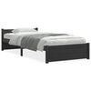 vidaXL R&uacute;mgrind Sv&ouml;rt Gegnheill Vi&eth;ur 90x190 cm Einbrei&eth;