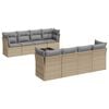 vidaXL 9 Hluta Gar&eth;s&oacute;fasett me&eth; Sessum Drapplita&eth; P&oacute;l&yacute;rattan